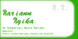 mariann nyika business card